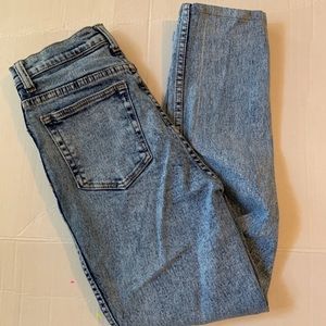 Acid wash straight leg jeans